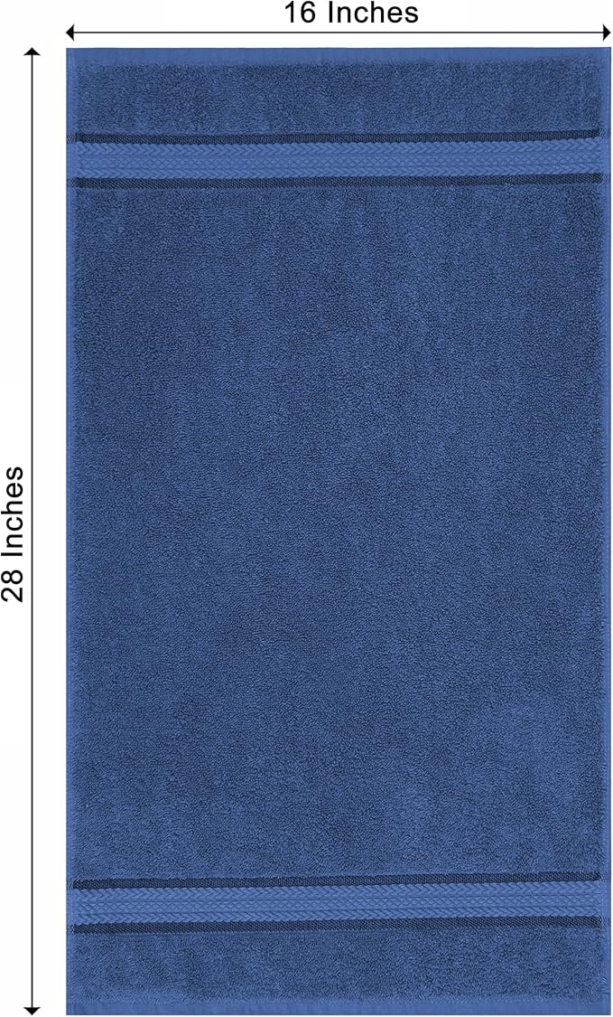 COTTON CRAFT Ultra Soft Hand Towels - 6 Pack Luxury Hand Towels - 100% Cotton Plush Absorbent 580 GSM Large Towel - Quick Dry Durable Machine Washable - Bathroom Kitchen Gym Spa - 16 x 28 - Blue