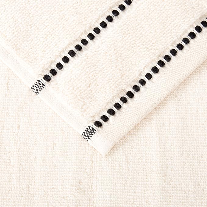 Lavish Home 6PC Towel Set - 525GSM 100% Cotton Bathroom Essentials with 2 Bath Towels, 2 Hand Towels, and 2 Wash Cloths - Absorbent Sheets for Bath, Shower, Gym, Spa, and Dorm Room (Beige)