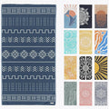 FESHKA Sand Proof Turkish Beach Towel – Oversized, Quick Dry & Lightweight Travel Towel - 100% Organic Cotton Beach Blanket - Perfect for Bath, Pool & Picnic | Pathfinder (Dark Blue)