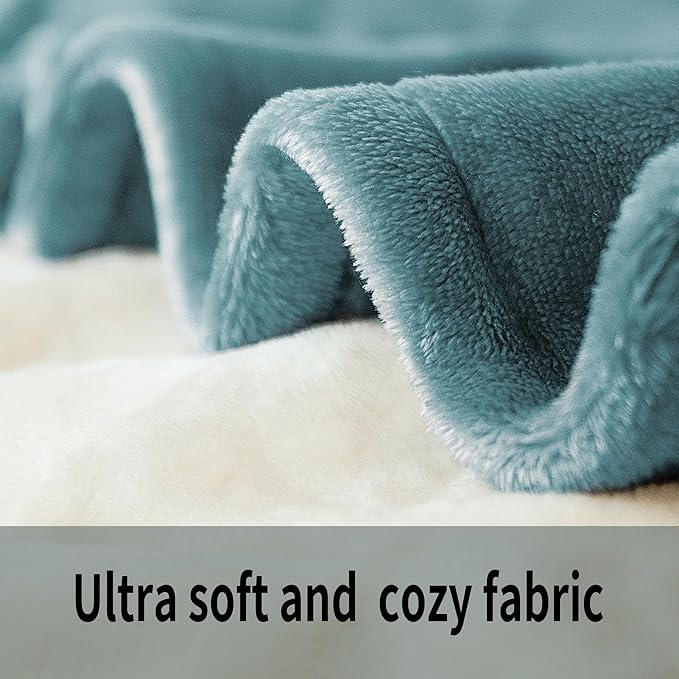JET'S HOME Heated Blanket King 100"x90" - ETL&FCC Certified Flannel Electric Blanket Machine Washable Heating Throw with 4 Heating Levels 10 Hours Auto-Off Overheating Protection (Blue)