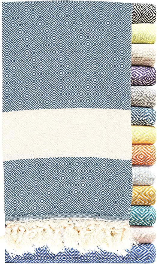 Turkish Beach Towels Oversized Clearance XL 40x71- Sand Free Beach Towel- 100% Cotton Soft Quick Dry Towel- Extra Large Travel and Pool Towels for Adults- Cloud Sandproof, Beach Essentials for Women