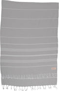 Bersuse Towels Anatolia XL Beach Blanket Throw Blanket Turkish Towel 100% Cotton Extra-Large Quick-Dry Lightweight Premium Peshtemal Towel - 61x82 Inches, Silver Grey