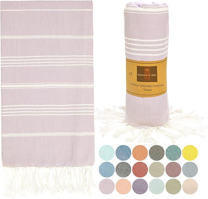 Beach Towel 100% Cotton Turkish Beach Towel Adult 38x70 Inch Pre-washed Absorbent Extra Large|Sand Free Quick Dry BathTowels|Lightweight Blanket|Travel Cruise Camping Spa Gym Yoga Sports Towel|Bark