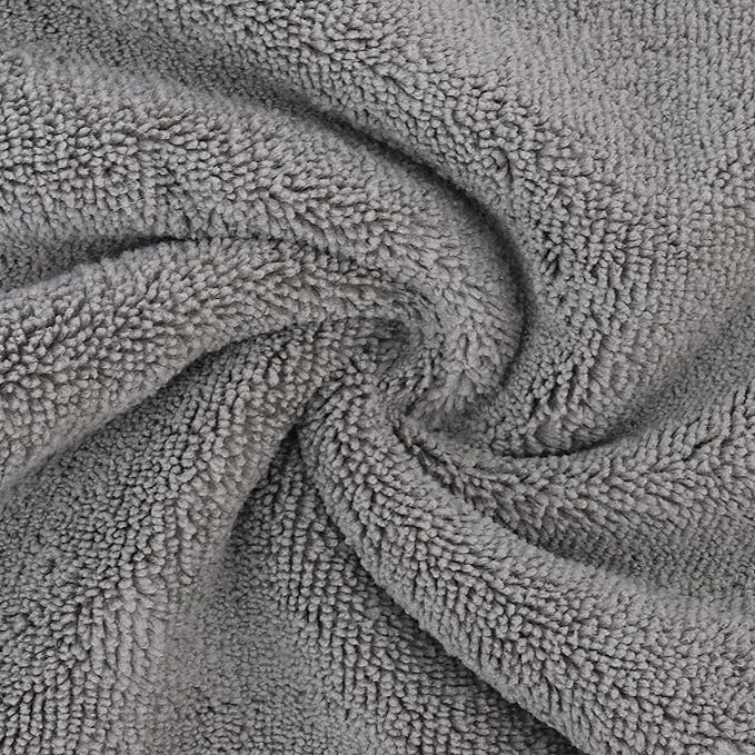 POLYTE Microfiber Hair Turban Wrap Drying Towel (12x28 Large, 2 Dark Gray)