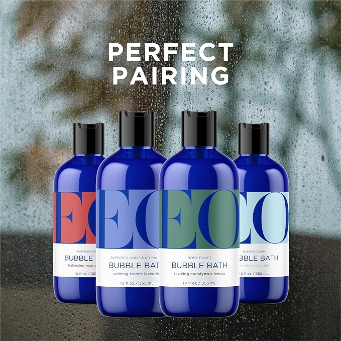 EO Bubble Bath, 12 Ounce (Pack of 2), Unscented, Made for Men and Women