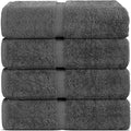 Chakir Turkish Linens 100% Cotton Premium Turkish Towels for Bathroom | 30'' x 60'' Large Bath Towels (4 Piece, Dark Gray)