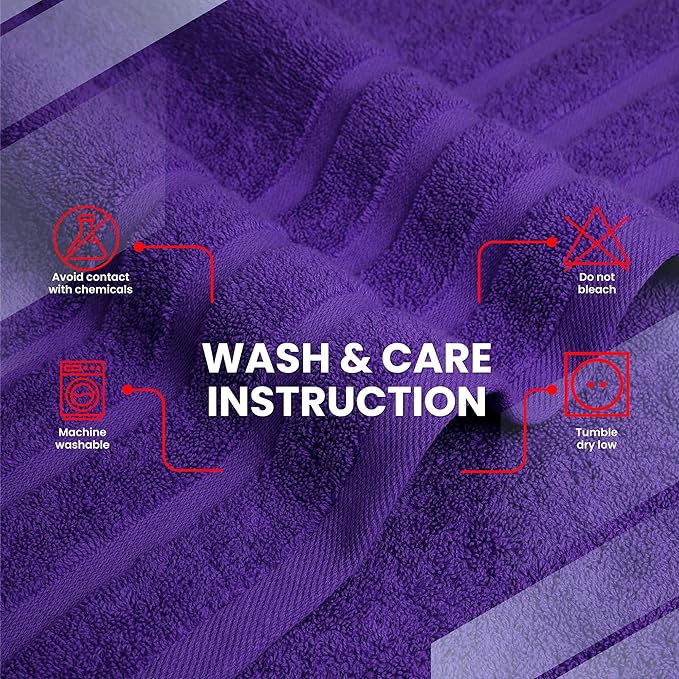 Infinitee Xclusives 100% Cotton Luxury Bath Towels Set of 2 (27x54 Inches) (Profound Purple, Bath Towels - Pack 2)