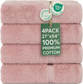 Chakir Turkish Linens | Hotel & Spa Quality 100% Cotton Premium Turkish Towels | Soft & Absorbent (4-Piece Bath Towels, Pink)