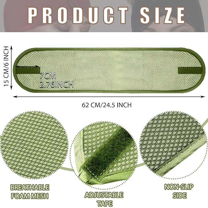 Xuhal Hair Wraps - 4 Pieces Mesh Hair Wraps for Black Women, Adjustable Size, Multiple Use Ways, Stylish Color to Match. Set of 4 in Army Green, Black, Dark Coffee, Camel