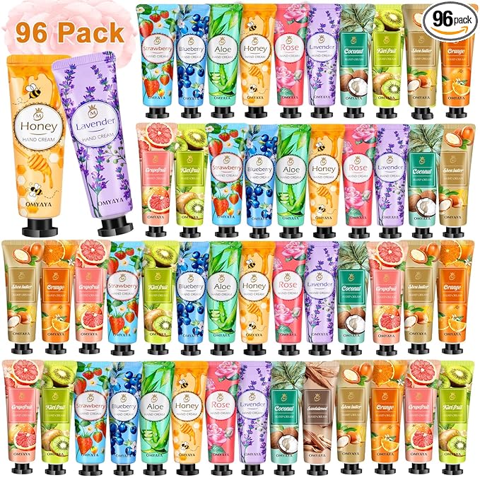 96 Pack Mini Hand Lotion Bulk, Hand Lotion Travel Size, Hand Cream Bulk Gifts for Women, Party Favors, Thank You Gifts, Teacher Appreciation, Bridesmaid Gift, Nurses Gifts,Christmas Stocking Stuffers
