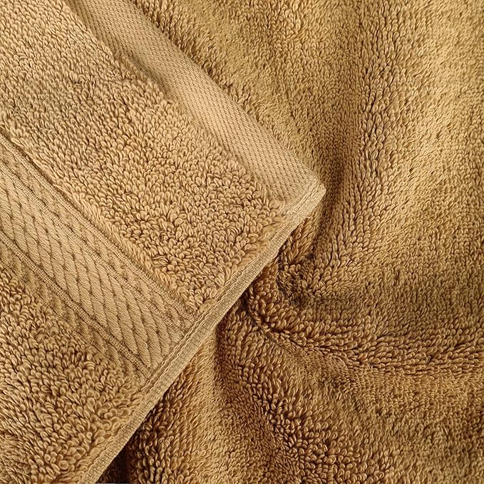 SUPERIOR Egyptian Cotton Pile Bath Sheet Set of 2, Ultra Soft Luxury Towels, Thick Plush Essentials, Absorbent Heavyweight, Guest Bath, Hotel, Spa, Home Bathroom, Shower Basics, Toast