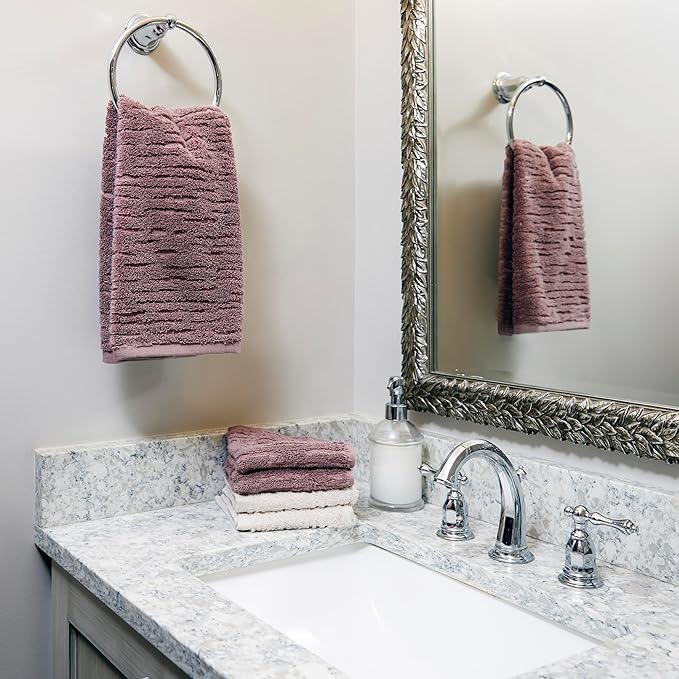 SKL Home CloudSoft 100% Cotton Luxury 6-Piece Towel Set, 600 GSM, Ultra Plush & Absorbent - 2 Bath Towels, 2 Hand Towels, 2 Washcloths, Soft Plum