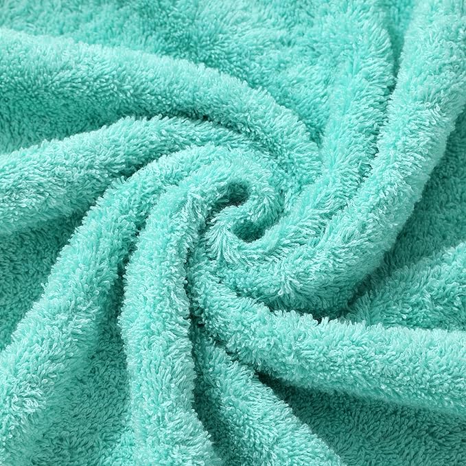Aibaser Towels - Premium 100% Cotton Bath Towels Set (27 x 54 inches), Lightweight and High Absorbency Quick Drying (Light Green)
