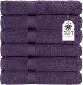 HERCULEAN Premium Bath Towels 24 x 48 Pack of 6 | Quick Dry and Highly Absorbent | 100% Cotton Terry Towels for Bathroom - Perfect for Shower - Pool and Spa - Luxury Soft Towels - Plum