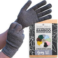 Temple Spring Exfoliating Gloves for Men & Larger Hands – Extra Large XL Textured Rayon Bamboo Shower Gloves with Thicker Weave for Deep Cleansing, Dead Skin Removal & Smooth Skin (1 Pair, Gray)