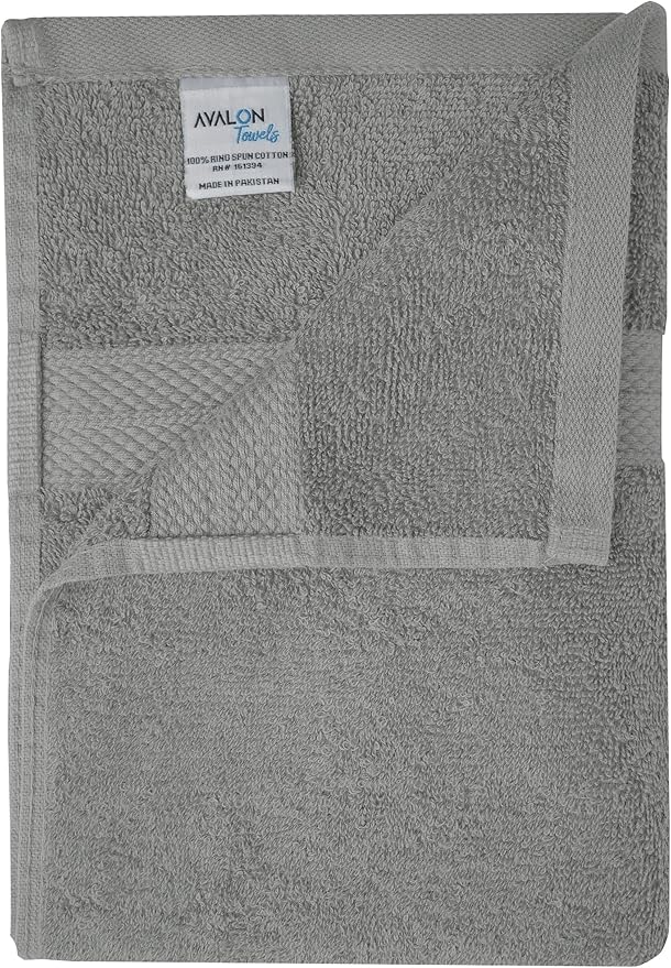 Avalon Towels Bath Towels for Bathroom 100% Cotton Silver Bathroom Towels Pack of 12 (24x48 inches) - Quick Drying Bath Towels Set Small, Light Weight & Absorbent Perfect Gym & Pool Towel Set