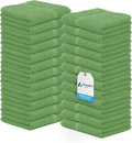Avalon Towels Cotton Washcloths 24-Pack – 12 x 12 Inch Sage Green Super Soft & Absorbent Ring-Spun Cotton Wash Cloths for Face, Bath, Spa, Gym, Hotel & Cleaning