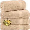 Cotton Paradise 4 Piece Turkish Bath Towels for Bathroom, Extra Large Soft Plush Towels Bathroom Set, Beige