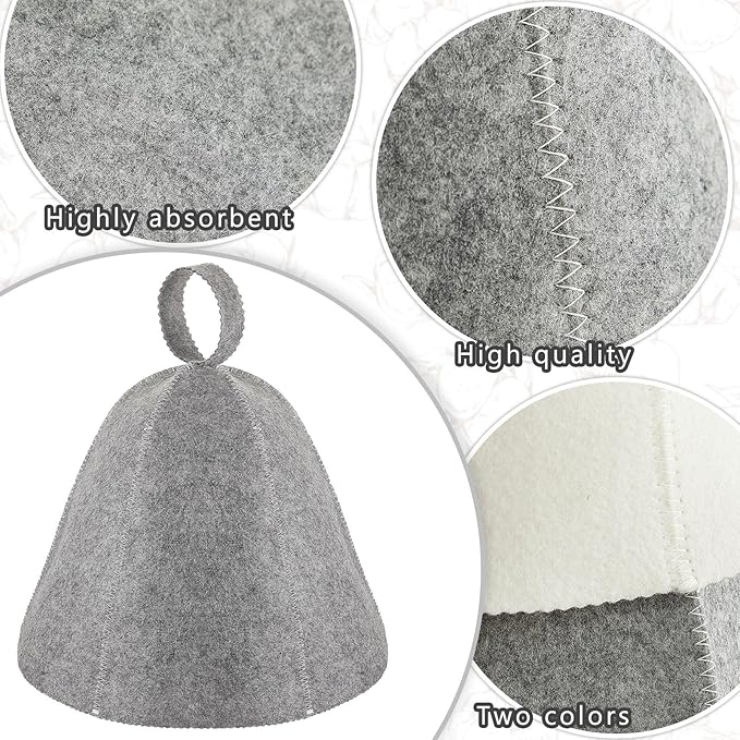 JaGely Sauna Hat for Men Women Sauna Hat Vaporarium Cap Russian Banya Cap for Bath House Accessories