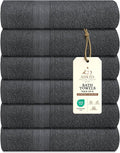 Medium Bath Towels Pack of 6 – 24x48 Inches – Soft, Quick Dry & Highly Absorbent – 100% Cotton Towels for Bathroom, Spa, Gym & Hotel – Charcoal Grey