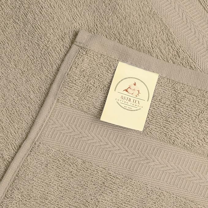 Medium Bath Towels Pack of 6 – 24x48 Inches – Soft, Quick Dry & Highly Absorbent – 100% Cotton Towels for Bathroom, Spa, Gym & Hotel – Beige
