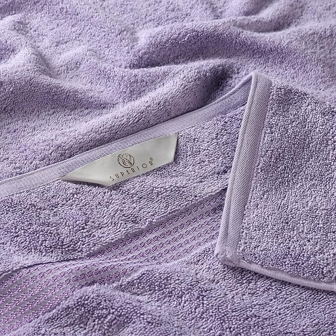Superior Egyptian Cotton 4-Piece Bath Towel Set for Shower, Bath, Spa, Resort, Hotel, Soft Body Towels, Airbnb Essentials, Apartment, Dorm, Quick Dry, Absorbent, Bathroom Basics, Royal Purple