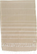 Bersuse Towels Anatolia XL Beach Blanket Throw Blanket Turkish Towel 100% Cotton Extra-Large Quick-Dry Lightweight Premium Peshtemal Towel - 61x82 Inches, Beige (Set of 3)