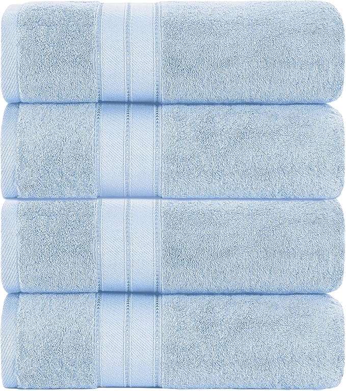 Modern Threads 4-Pack SpunLoft Bath Sheet Blue 35x66