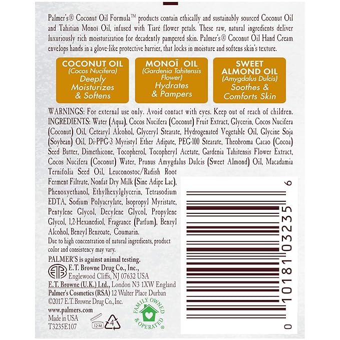 Palmer's Coconut Oil Formula Hand Cream with Green Coffee Extract, 2.1 Ounce (Pack of 2)