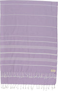 Bersuse Towels Anatolia XL Beach Blanket Throw Blanket Turkish Towel 100% Cotton Extra-Large Quick-Dry Lightweight Premium Peshtemal Towel - 61x82 Inches, Lilac