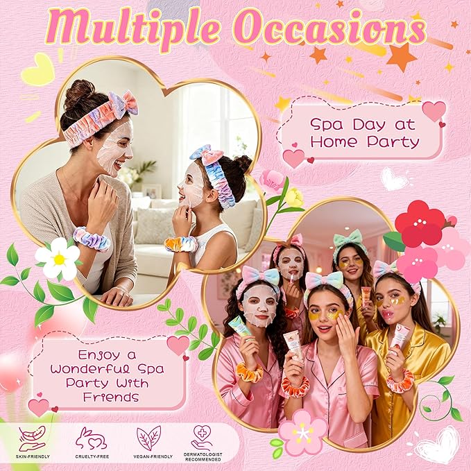 136Pcs Spa Party Supplies Set - 12 Spa Day Kits with Face/Lip/Eye/Hand/Foot Care,Party Favors for Sleepovers,Birthdays,Slumber Party & Relaxation,All Skin Types Safe