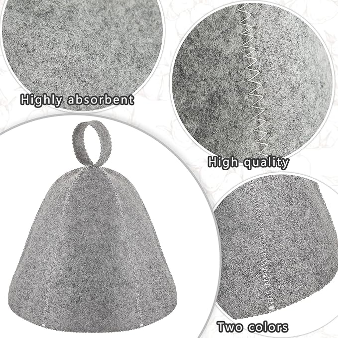 JaGely Sauna Hat for Men Women Sauna Hat Vaporarium Cap Russian Banya Cap for Bath House Accessories