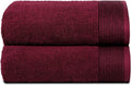 BELIZZI HOME Ultra Soft 2 Pack Oversized Bath Towel Set 28x55 inches, 100% Cotton Large Bath Towels, Ultra Absorbant Compact Quickdry & Lightweight Towel, Ideal for Gym Travel Camp Pool - Burgundy red