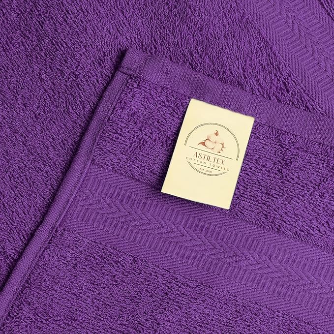 Medium Bath Towels Pack of 6 – 24x48 Inches – Soft, Quick Dry & Highly Absorbent – 100% Cotton Towels for Bathroom, Spa, Gym & Hotel – Purple