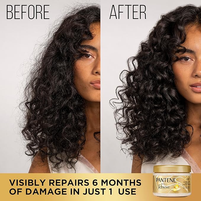 Pantene Miracle Rescue Hair Mask, Intensive Bond Repair with Melting Pro-V Pearls/Melts Away Damage/Builds Bonds/Strengthens Against Damage/Deep Conditioning - Dry Damaged Hair 10.1 fl oz (Pack of 12)