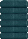 Belizzi Home Ultra Soft 6-Piece Hand Towel Set 16x28-100% Ringspun Cotton - Durable & Highly Absorbent Hand Towels - Ideal for use in Bathroom, Kitchen, Gym, Spa & General Cleaning - Teal