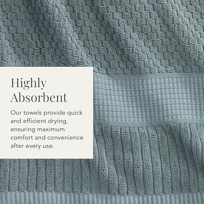NY Loft 100% Cotton 2 Pack Bath Sheet Towel Set | Extra Large Oversize Bath Towels | Absorbent & Quick-Dry | Textured and Durable Cotton | Stormy Sea