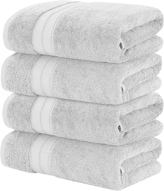 Modern Threads 4-Pack SpunLoft Bath Sheet Grey 35x66