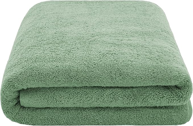 Cotton Paradise 100% Cotton 40x80 Oversized Bath Sheet, Extra Large Turkish Bath Towels for Bathroom, Sage Green Bathsheet