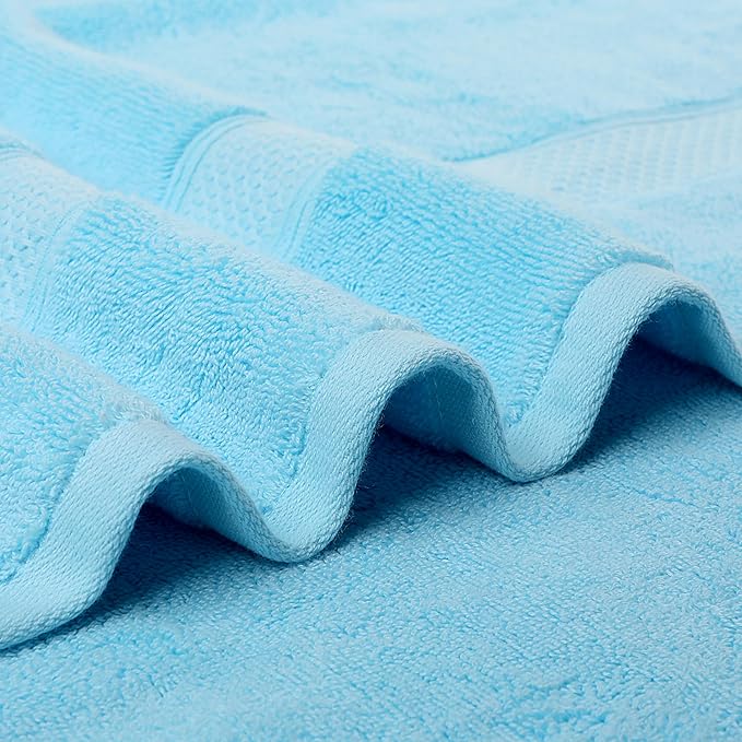 Fluffy Cotton Bath Towels Set650GSM,2-Piece Set, Thickened and Enlarged(31.5x63 inches),Super Absorbent,Soft,Suitable for Hotel, Bathroom, Swimming Pool, SPA,Gift (Sky Blue)