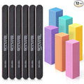 TsMADDTs Nail Files and Buffers, Professional Manicure Tools Kit Rectangular Art Care Buffer Block Tools 100 180 Grit 12 pcs(Black)