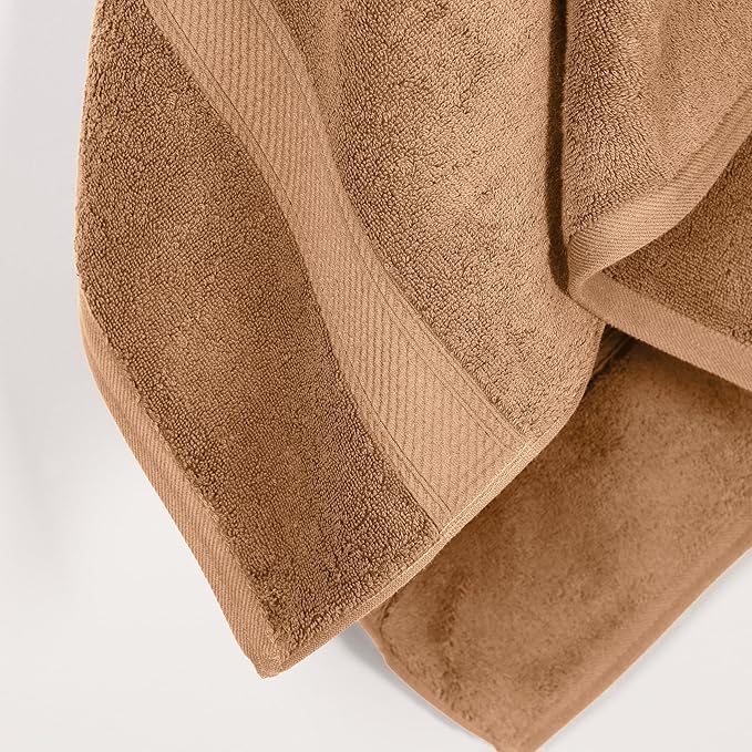 SUPERIOR - 900GSM BATH RT Egyptian Cotton Solid Towel Set, 2PC Bath, Rust, 2 Count