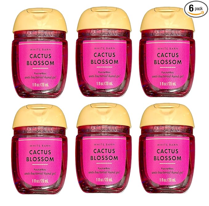 Bath and Body Works Classic and Seasonal Scents Pocketbac Gel Sanitizers - Pack of 6-1 oz each (Cactus Blossom)
