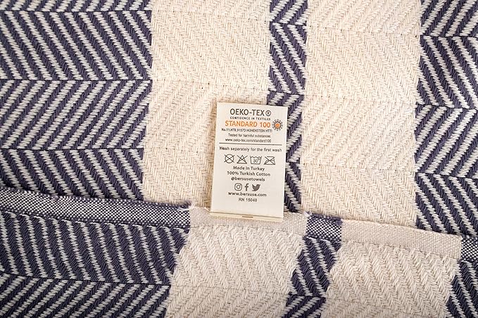Bersuse 100% Cotton Herringbone XL Throw Blanket for Couch - 100% Cotton Lightweight Durable Throw Blanket, Big Blanket for Sensitive Skin, Decorative and Versatile - 63x94 Inches, Anthracite