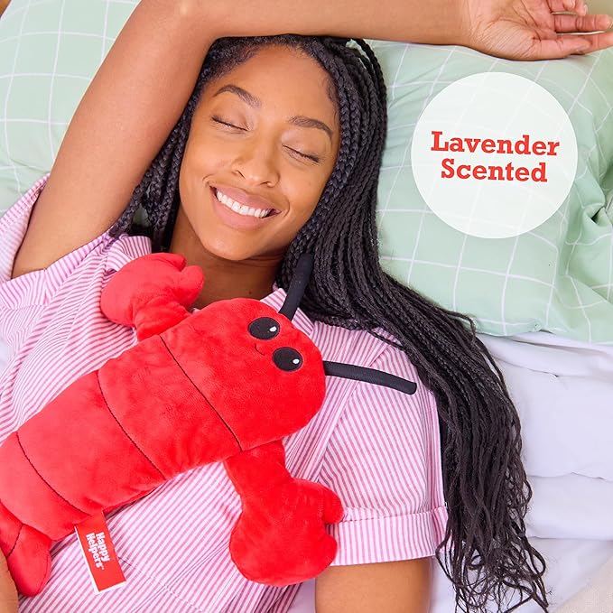 Menstruation Crustacean Lobster by Relatable, Microwavable Heating Pad for Period Cramps, Cuddly Plushies, Relaxing Gifts for Mom, Includes 1 Lavender Scented Heating Pad Plushy