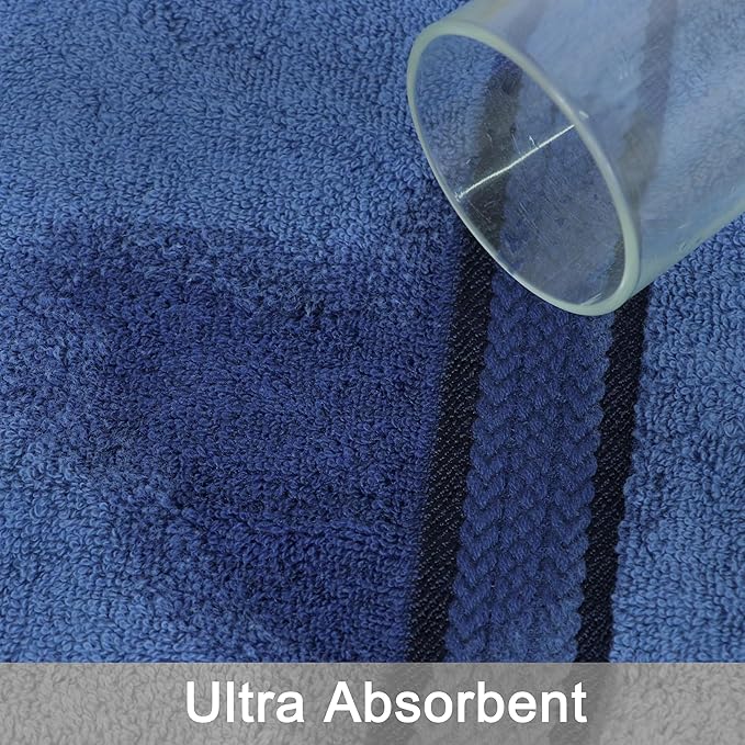 COTTON CRAFT Ultra Soft Hand Towels - 6 Pack Luxury Hand Towels - 100% Cotton Plush Absorbent 580 GSM Large Towel - Quick Dry Durable Machine Washable - Bathroom Kitchen Gym Spa - 16 x 28 - Blue