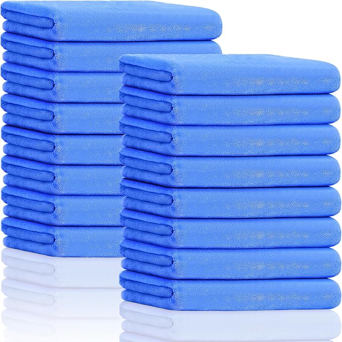 SmoothNovelty 16 Pack Microfiber Bath Towels Bulk 27'' x 60'' Oversized Beach Towel Highly Absorbent Extra Large Soft Drying for Shower Pool Salon Sauna Bathroom Gym Party (Simple,Royal Blue)