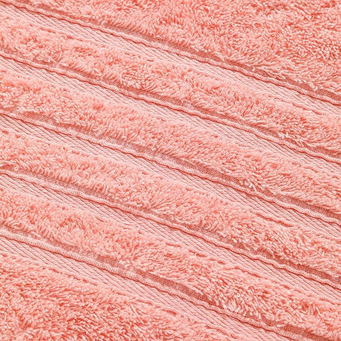 Aibaser Towels - Premium 100% Cotton Bath Towels Set (27 x 54 inches), Lightweight and High Absorbency Quick Drying (Pink)
