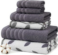 Modern Threads Natural Vine 6-Piece 100% Cotton Towel Set – Yarn Dyed Jacquard – Includes 2 Bath Towels, 2 Hand Towels, 2 Washcloths – Absorbent, Quick Dry, Soft & Durable – Purple