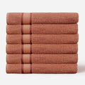 COTTON CRAFT Ultra Soft Hand Towels - 6 Pack Luxury Hand Towels - 100% Cotton Plush Absorbent 580 GSM Large Towel - Quick Dry Durable Machine Washable - Bathroom Kitchen Gym Spa - 16 x 28 - Mocha